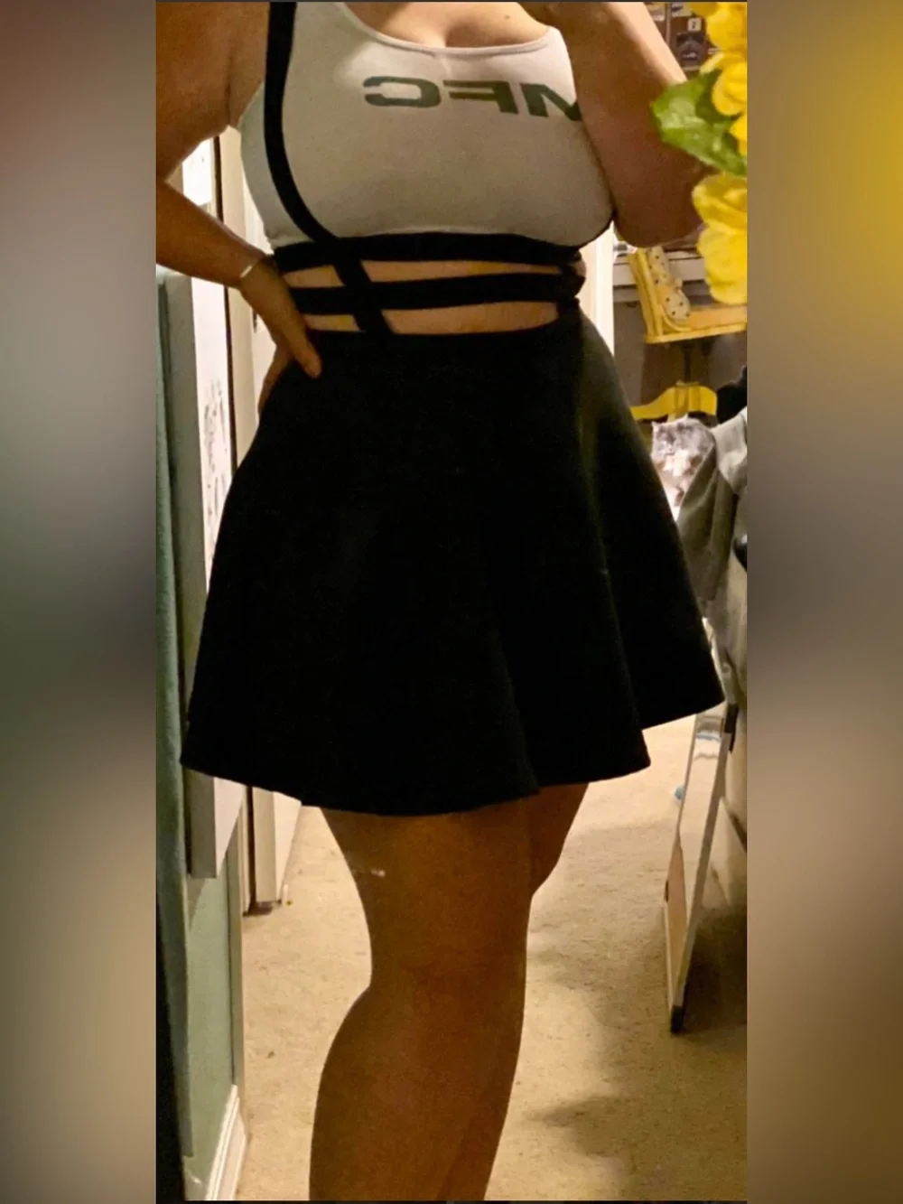 HOT TOPIC Cage & Mesh Suspender Strappy Black Skirt Sz XL Gothic Punk Skatergirl